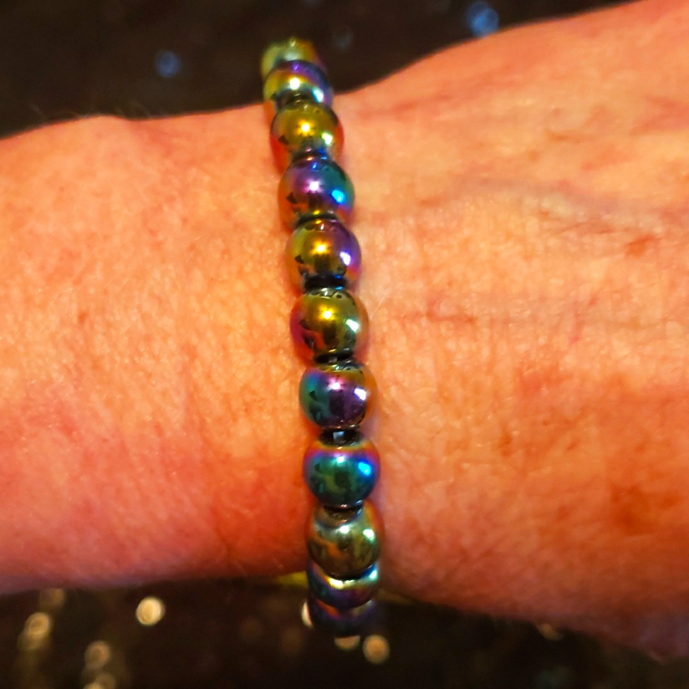 Rainbow Hematite Bracelet 24$
